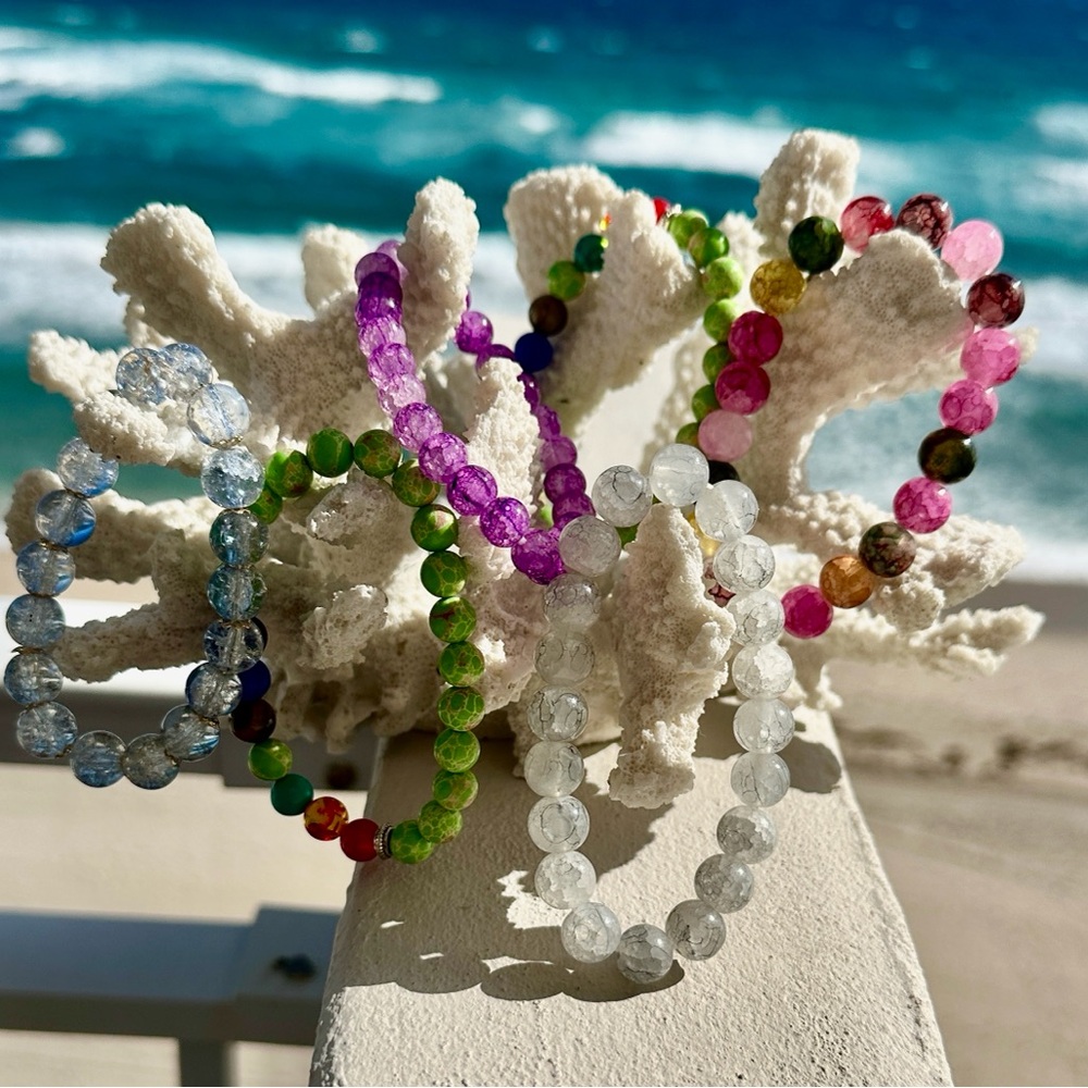 Vibrant Glass Beaded Bracelets Set